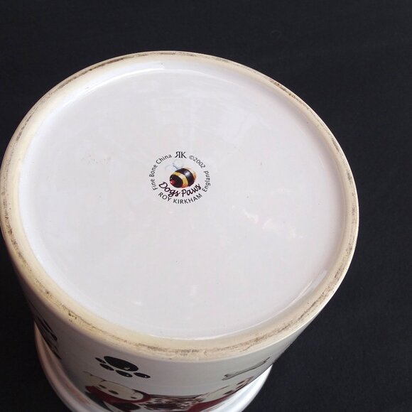 Vintage Dog Cookie Jar 9"Tx6.25"W with Paw Prints & Bones - Picture 12 of 12